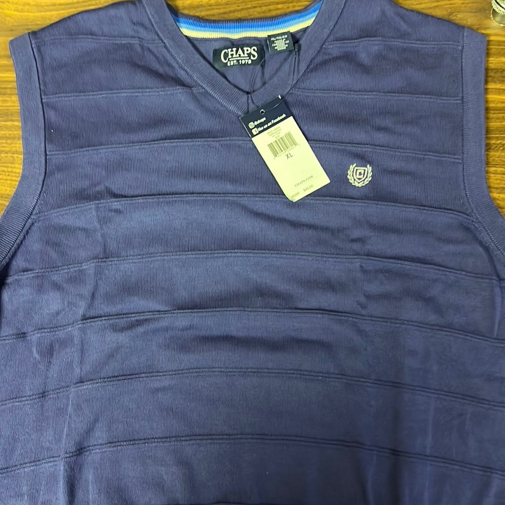 NWT chaps sweater vest men’s xl